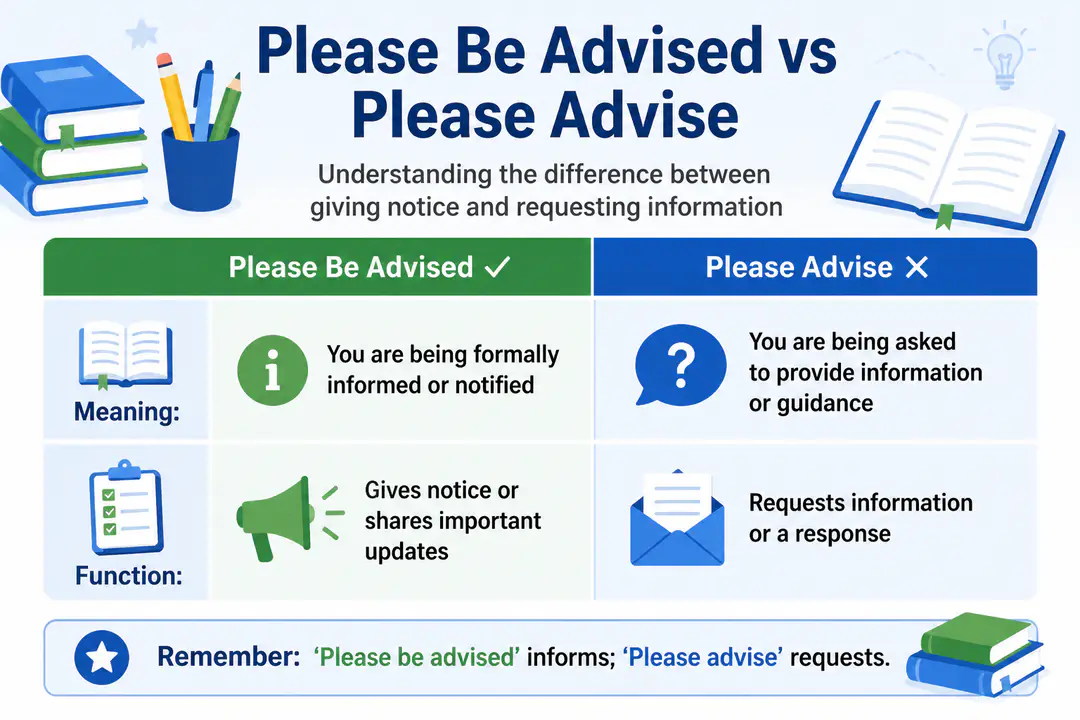 Please Be Advised vs Please Advise