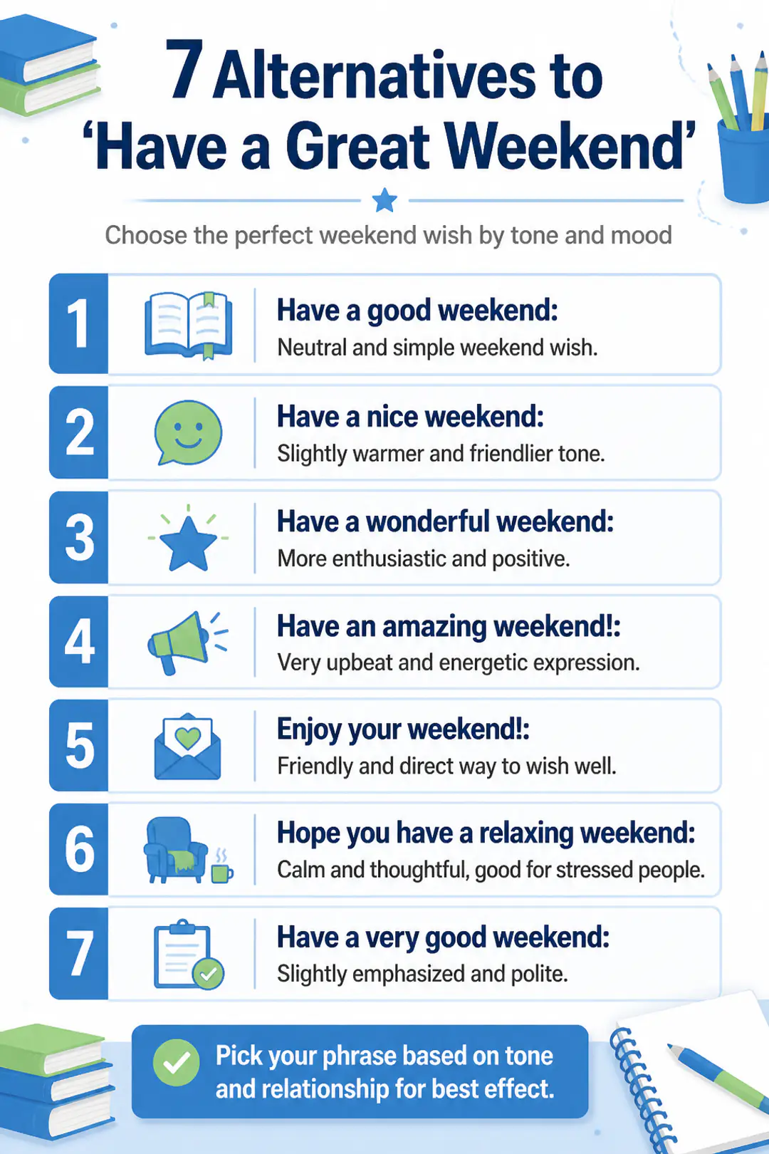 7 Alternatives to 'Have a Great Weekend'