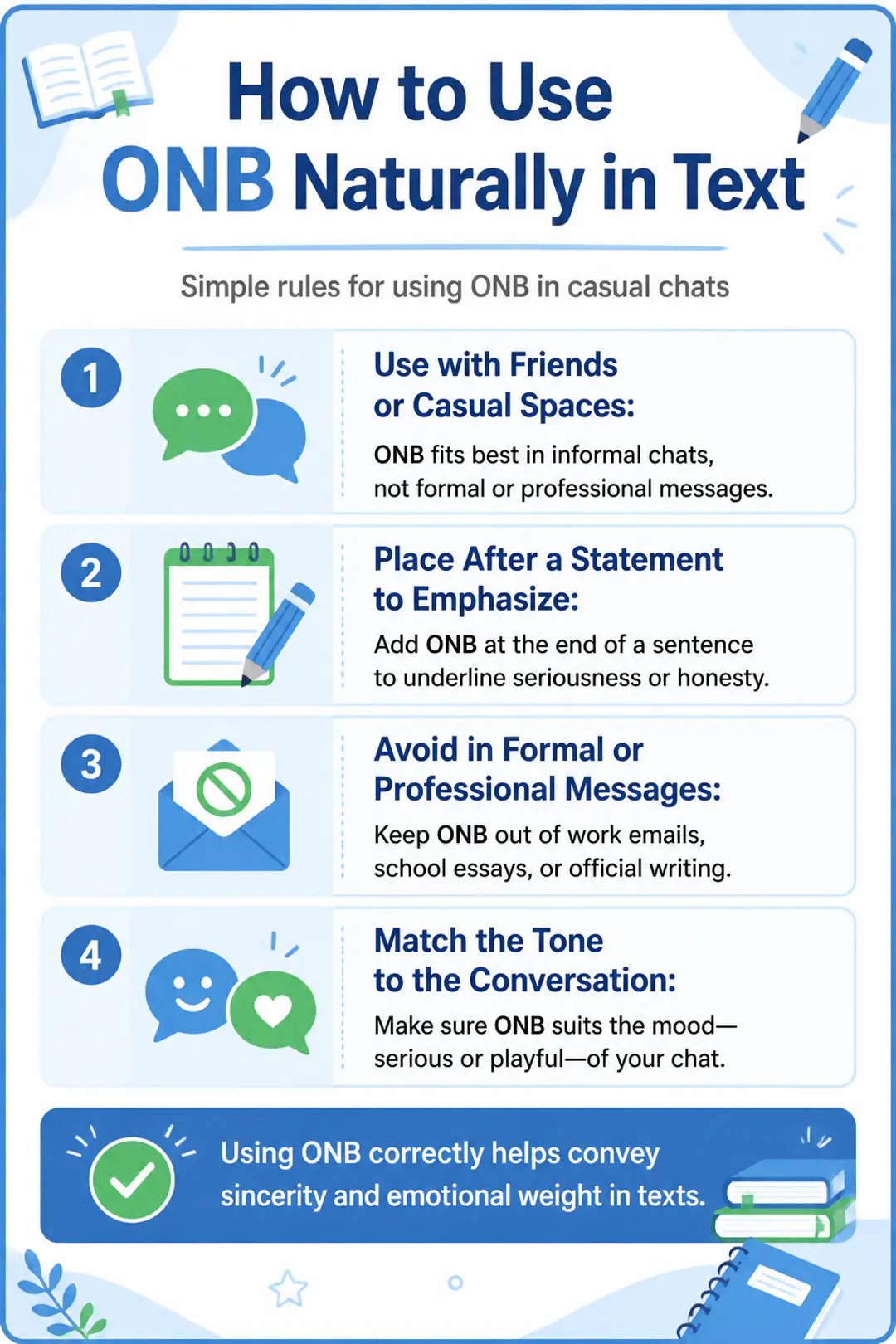 How to Use ONB Naturally in Text