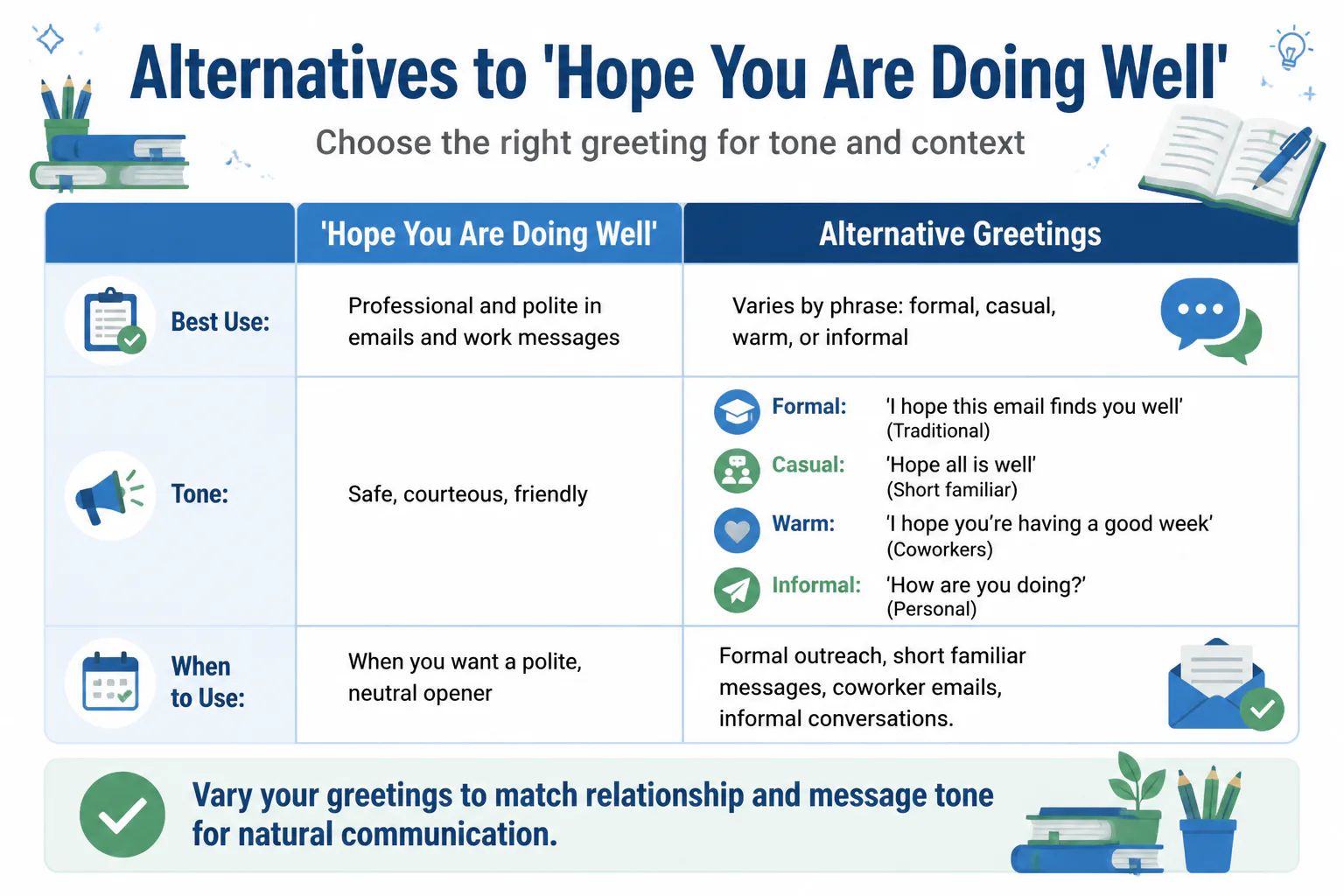 Alternatives to 'Hope You Are Doing Well'