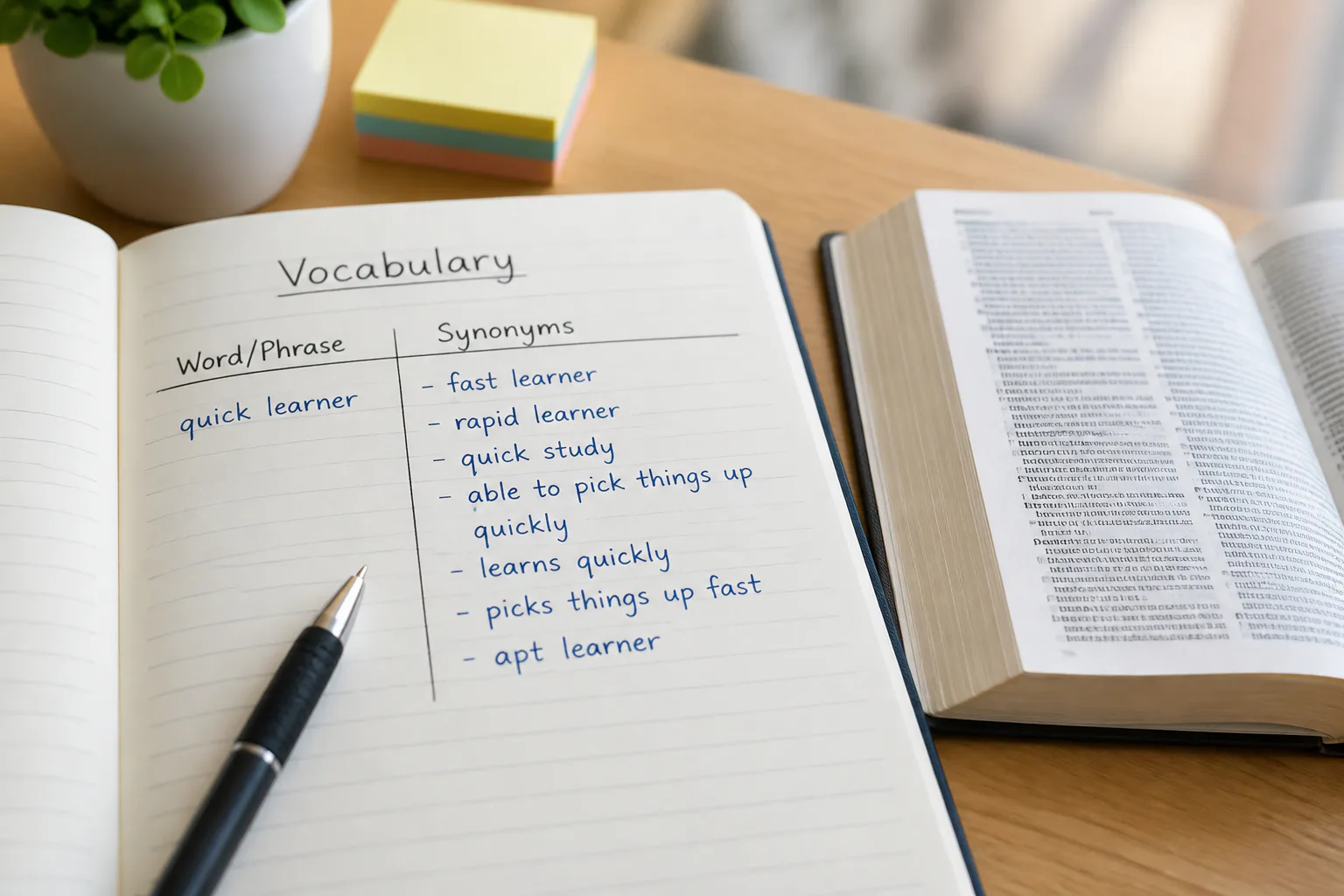 Quick Learner Synonym: Better Words to Use