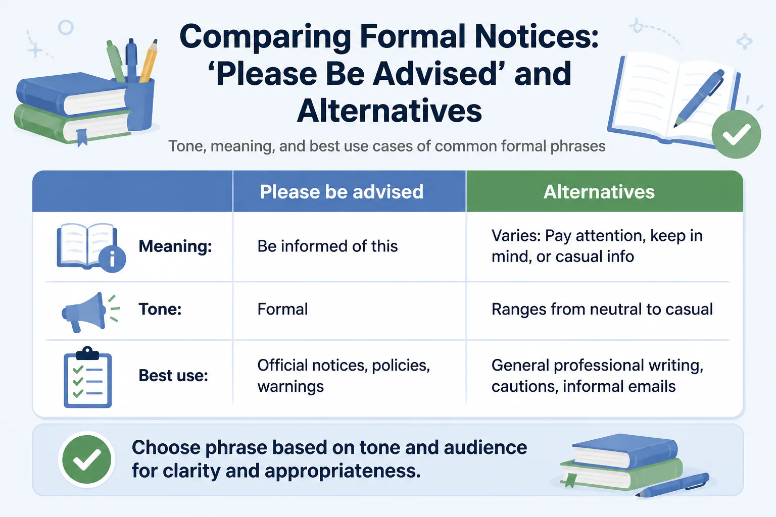 Comparing Formal Notices: 'Please Be Advised' and Alternatives