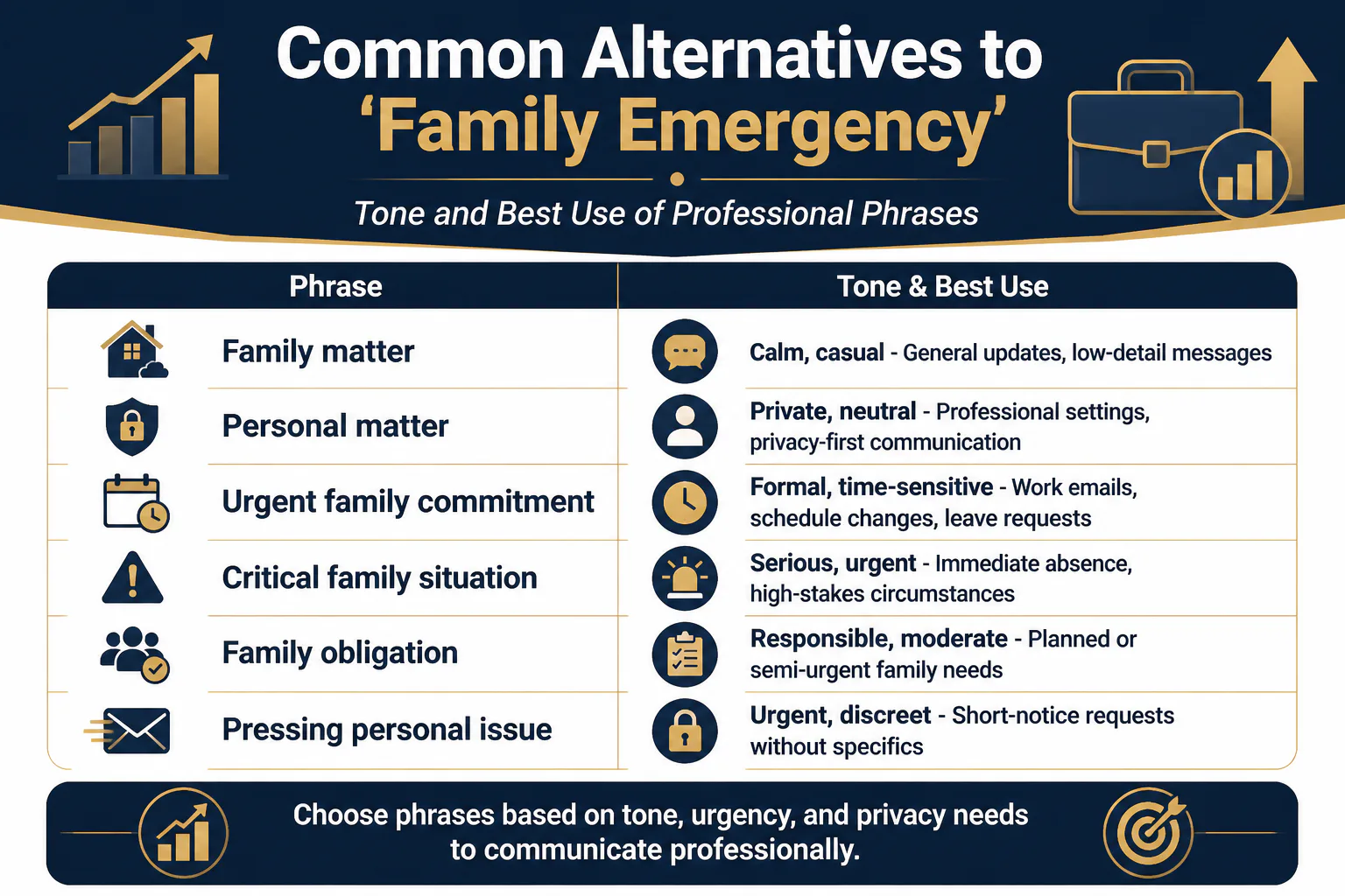 Common Alternatives to 'Family Emergency'