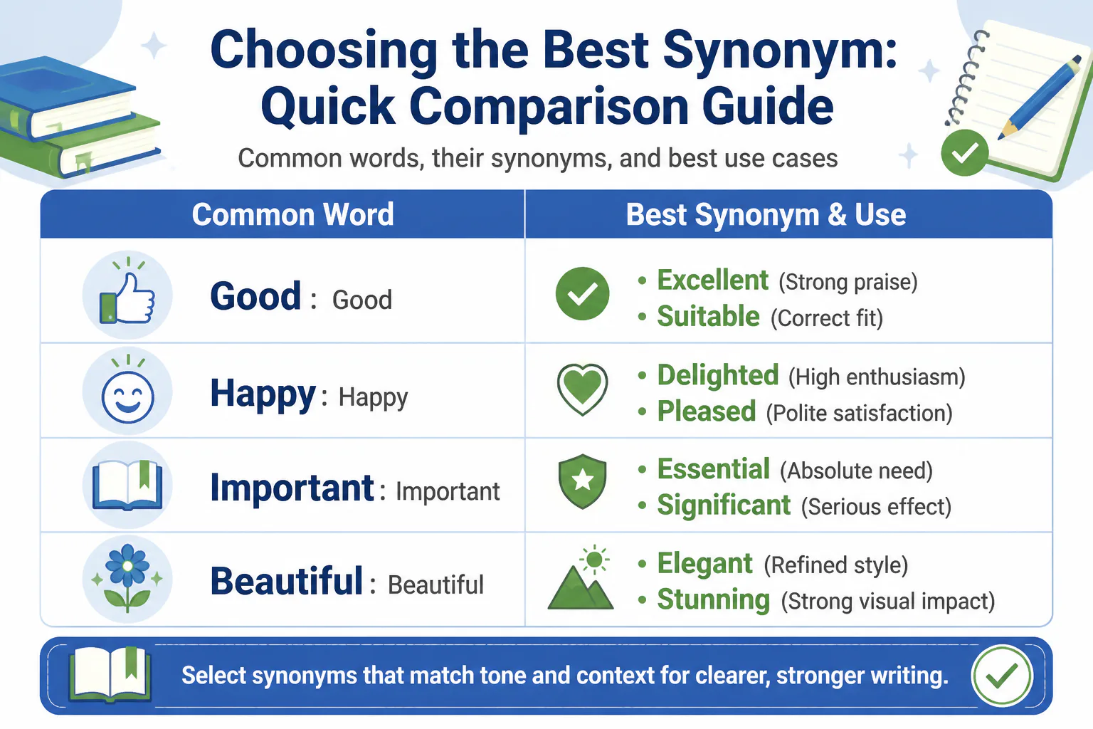 Choosing the Best Synonym: Quick Comparison Guide