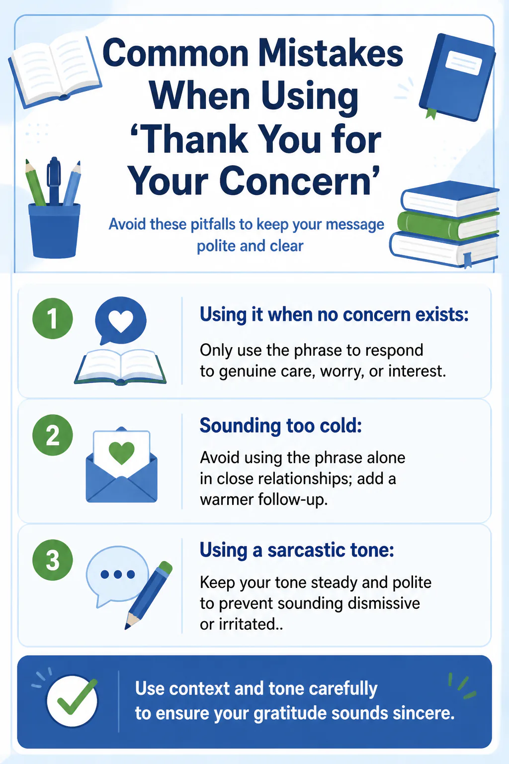 Common Mistakes When Using 'Thank You for Your Concern' Common Mistakes When Using 'Thank You for Your Concern'
