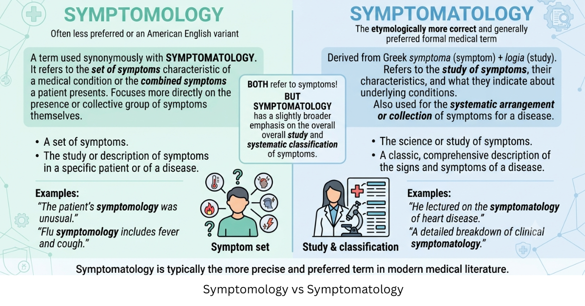 Symptomology vs Symptomatology