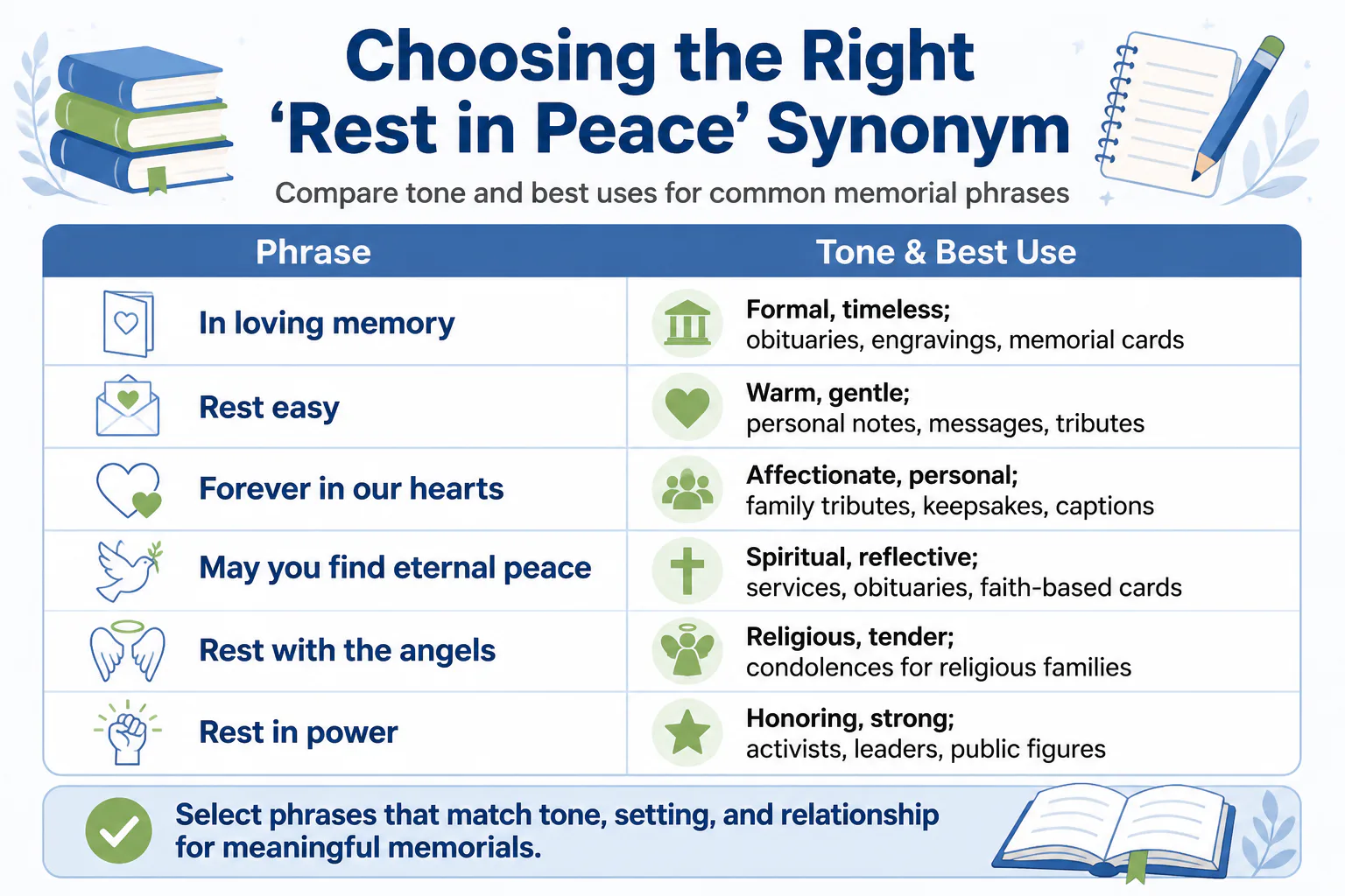 Choosing the Right 'Rest in Peace' Synonym Choosing the Right 'Rest in Peace' Synonym