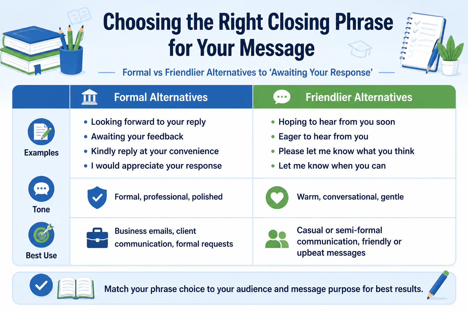 Choosing the Right Closing Phrase for Your Message Choosing the Right Closing Phrase for Your Message