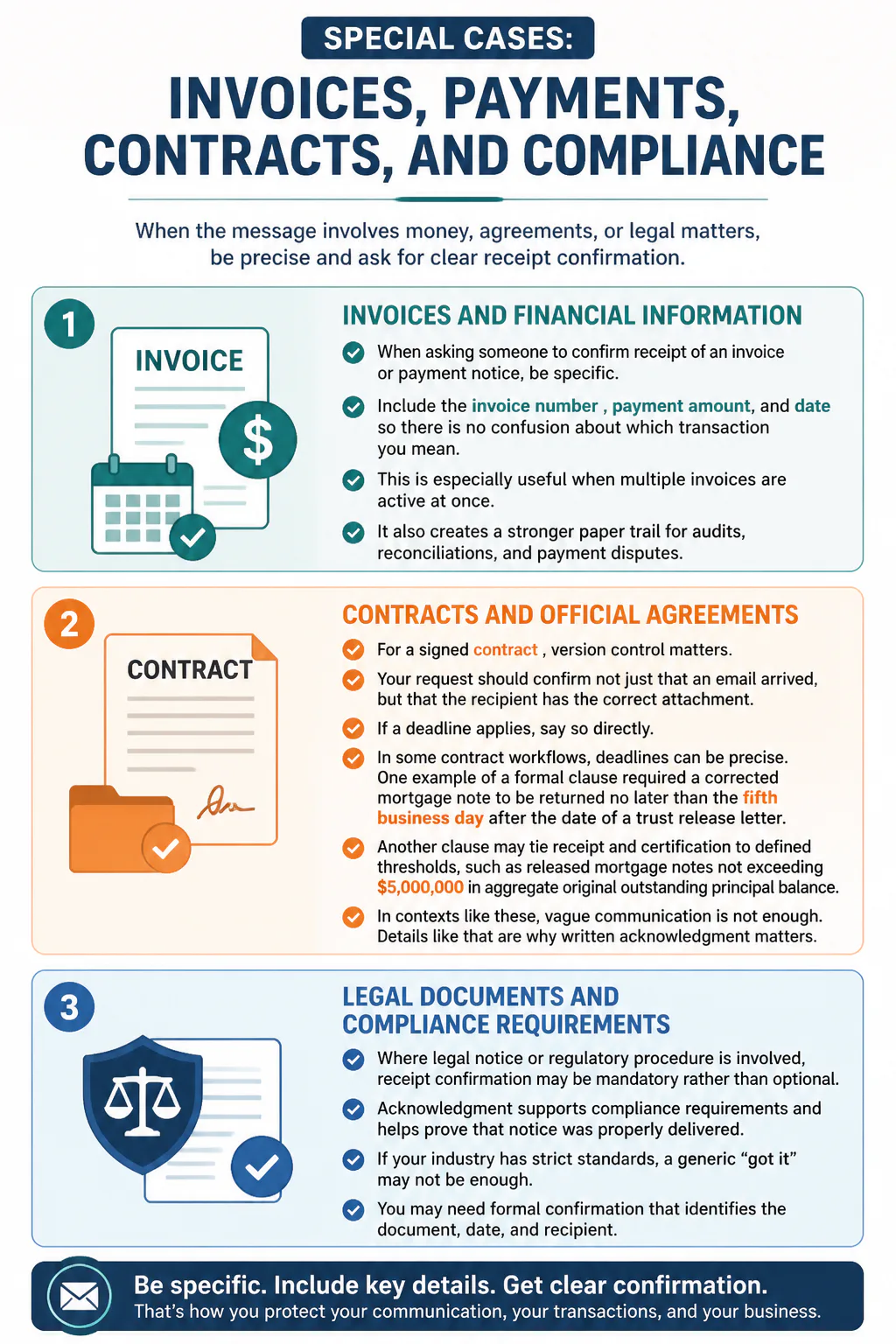 Invoices, contracts, compliance infographic