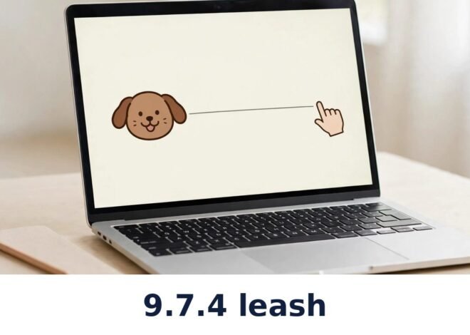 9.7.4 leash: The CodeHS JavaScript Exercise Where a Drawn Dog Follows Your Mouse, Its Distance Logic and Its Classic Bugs