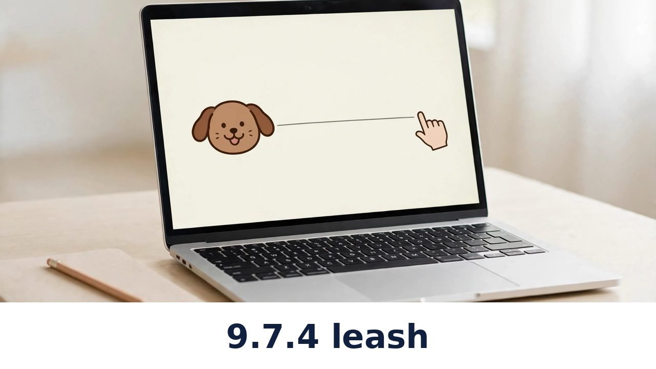 9.7.4 leash: The CodeHS JavaScript Exercise Where a Drawn Dog Follows Your Mouse, Its Distance Logic and Its Classic Bugs